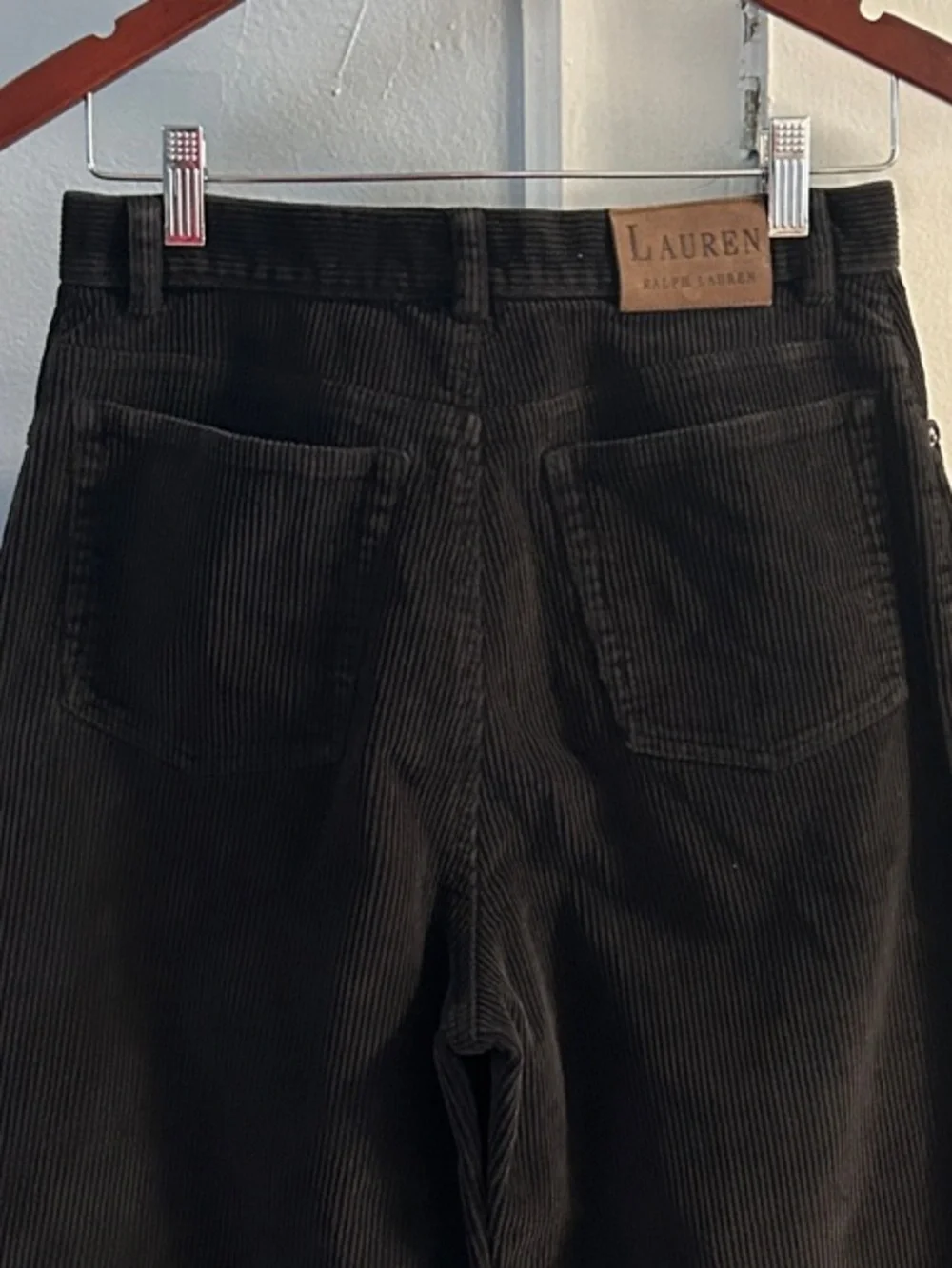 Lauren Ralph Lauren Vintage Black Corduroy High-Rise Boyfriend Pants Size 10 - Picture 4 of 7